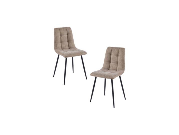 2er Set Stühle Stuhl Stoff - Brun Clair