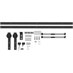 HOMCOM HOMCOM Schiebetüren-Beschlagsatz 244cm Komplett-Set mit Schienen, Rollen Schwarz