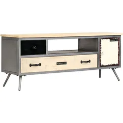 vidaXL TV-Schrank Massivholz Mango und Stahl 120x30x45 cm