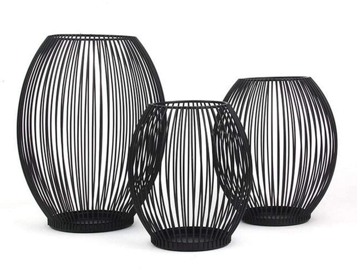 Ibenzoa Creatieve set van 3 metalen kandelaars voor sfeervolle decoratie in huis en tuin