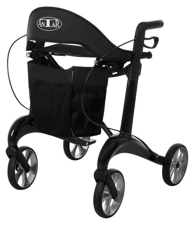 Carbon Rollator faltbar, 5,5 kg, 150 kg Tragkraft, Sitzhöhe 62 cm, AT51137
