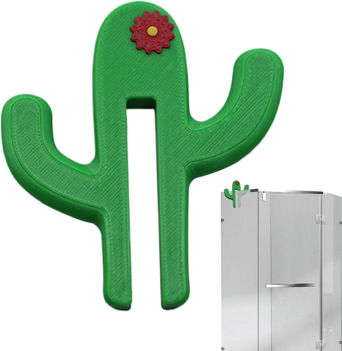 Handdoekhaakjes Cactus - Boorvrij Opbergrek - 11 x 11 x 3 cm