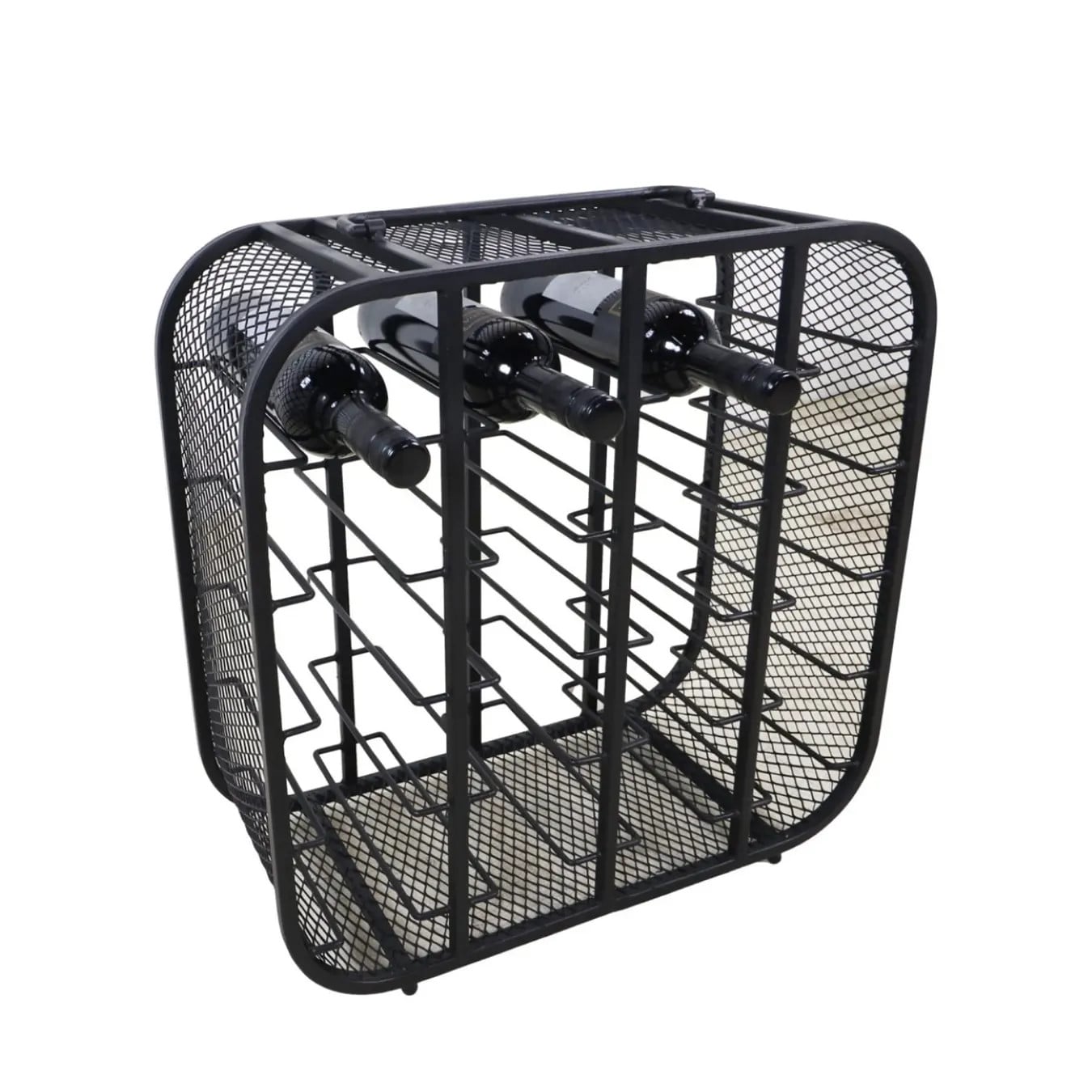 HSM Collection Wijnrek Clambou staand voor 20 flessen zwart, Hoogte: 55 cm
