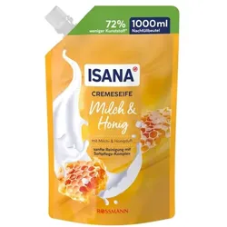ISANA Nachfüllbeutel Cremeseife »Milch & Honig« 1000 ml gelb