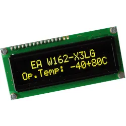 EA W162-X3LG - Display OLED, 2x16, 80x36mm, gelb