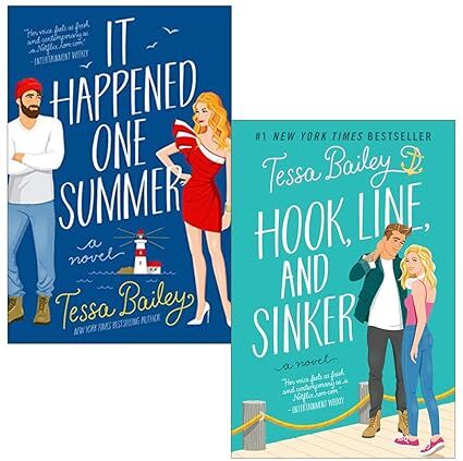 Avon Bellinger Sisters 2 Book Set by Tessa Bailey - It Happened One Summer & Hook, Line and Sinker - Paperback Contemporary Romance