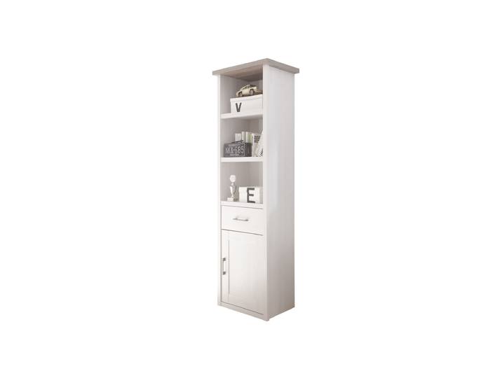 Standregal 54 cm Pinie weiß mit 1 Schublade - LUCA