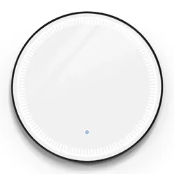 M MCombo Wandspiegel mit Beleuchtung, Badspiegel mit Aluminiumrahmen, Runder Spiegel mit Touch-Schalter, 3 Lichtfarben Dimmbar, Badezimmerspiegel J6236