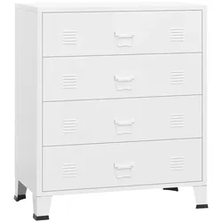 Helloshop26 - Moderner Industrie-Schubladenschrank 78 x 40 x 93 cm robust matte Oberfläche weißes Metall 02_0046988