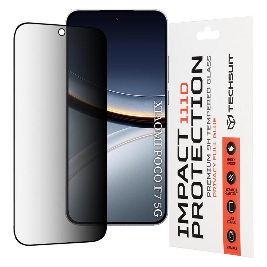 Techsuit - 111D Privacy Full Glue - Xiaomi Poco F7 - Black (Xiaomi Poco F7) (70328654)