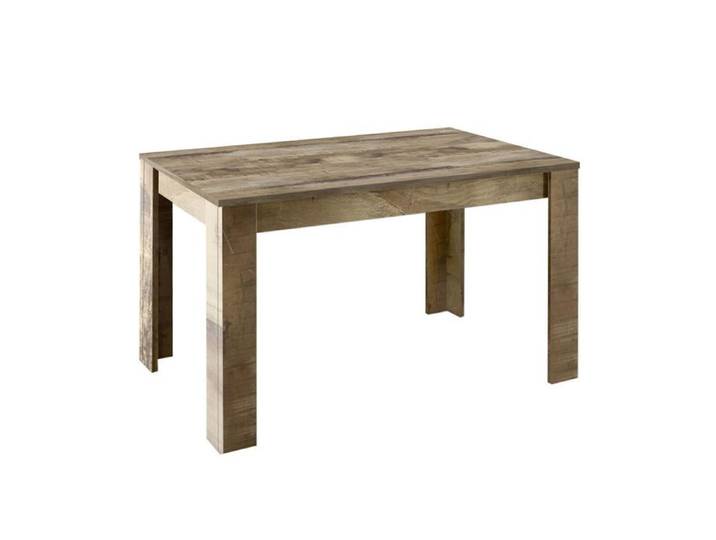 ANTIK - Table Repas Extensible Plateau et Pieds Aspect Bois Antik