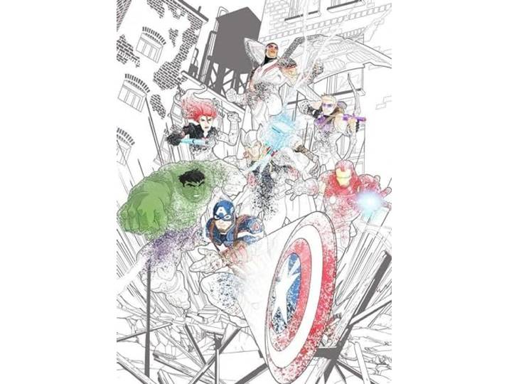 Komar Vlies Fototapete - Avengers Attack - Größe: 200 x 280 cm (Breite x Höhe) - Kinderzimmer, Tapete - IADX4-061