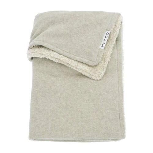 Meyco Reversible Baby Wiegdeken Knit Basic Teddy Sand Melange 75x100 cm