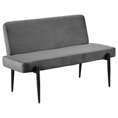 Essbank OTTO HOME "Frida", grau (anthrazit, schwarz), B:140cm H:88cm T:66cm, Stoff, Sitzbänke, Essbank, Federkern, pflegeleichtem Velours oder Webstoff Bezug, Breite 160 cm