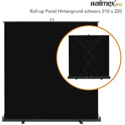 Walimex pro Roll-up Panel Hintergrund (210 cm, 220 cm), Hintergrundsystem, Schwarz