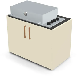 Brabura Box-Q 4-Brenner Edelstahl - Nero Zimbabwe / Perle Blanche / Holzgriff