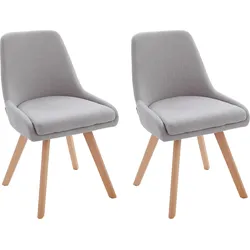 Esszimmerstuhl OTTO HOME "Dilla", grau (hellgrau, massive eichenholzbeinen), B:50cm H:82cm T:58cm, Metall, Stühle, Esszimmerstuhl, Webstoff Bezug, Massivholz Gestell, Sitzhöhe 48 cm