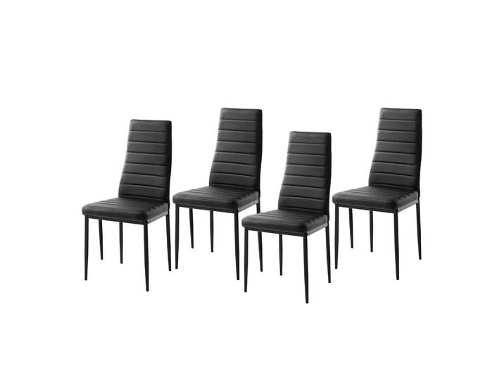Esszimmerstuhl Mala 42 x 94 x 55cm Schwarz/Schwarz 4er Set