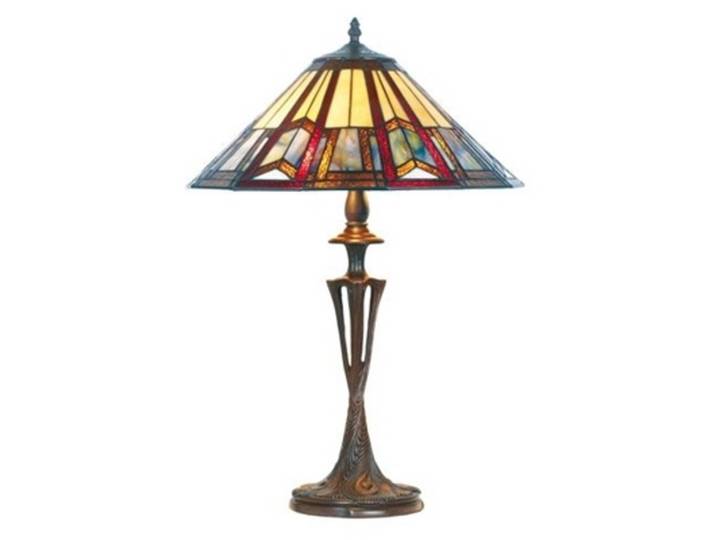 Tiffany tafellamp Lillie, multicolor, Woon-/ Eetkamer, Kunststof, Tiffany, tafellamp