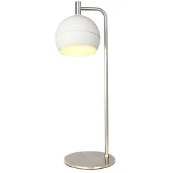 LED Tischlampe Tischleuchte Schreibtischlampe Weiß Nickel gebürstet H 44 cm