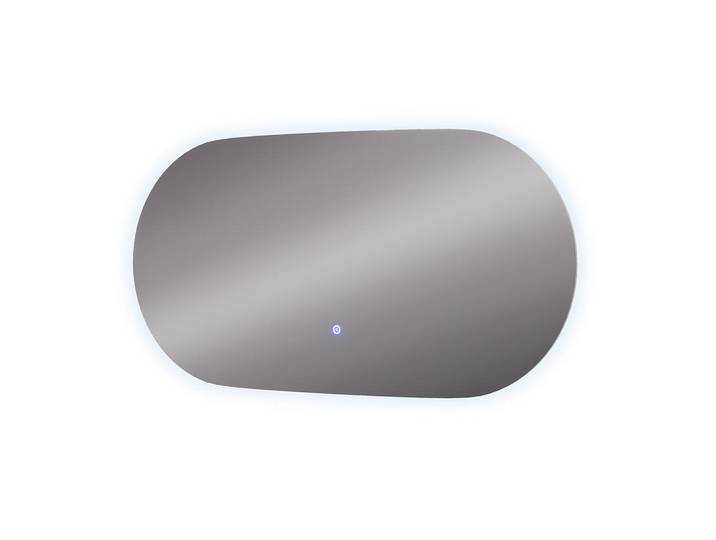 Vicco Badezimmerspiegel Miral Glas 100 x 50 cm mit Backlight Beleuchtung, Transparent, Oval, 100x50x2.8 cm, Badezimmer, Badezimmerspiegel, Badspiegel