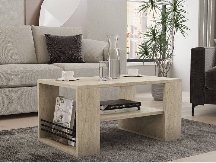 Skye Decor, Iris - Travertine, Couchtische, Travertin, 80 x 40 x 50 cm
