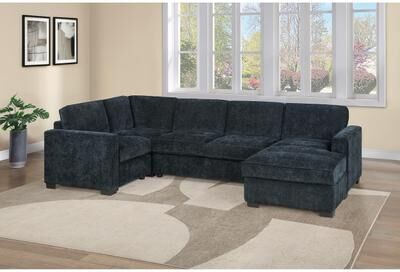 Esofastore Cushion Back 3pc Sectional Sofa Transitional Black Finish
