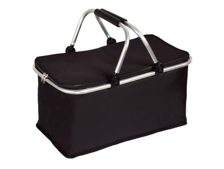 KESPER Einkaufskorb faltbar in Schwarz, Polyester, 50 x 29 cm 19950 Zusammenfaltbar für eine platzsparende Aufbewahrung nach dem Einkauf