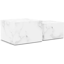 Actona »Dice« Couchtisch Marmordekor Carrara weiß 58x40x58 cm / Marmordekor Carrara weiß