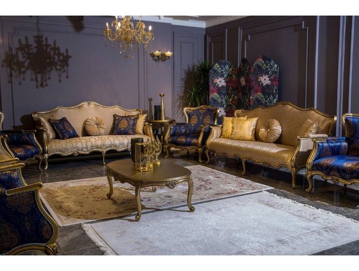 JVmoebel Sofa Exquisites Sofa-Set in Beige mit Couchtisch und Sesseln, Set, Made in Europa