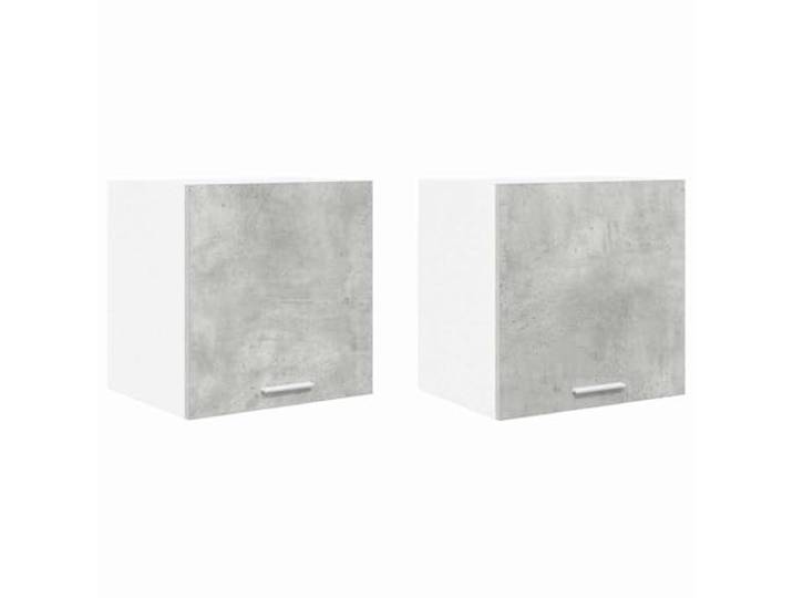 IBUQDDV Hängeschrank 2 Stück Betongrau und Weiß Holzwerkstoff Wandmontage, Küchenutensilien, Geschirr, Essentials, feuchtes Tuch, minimalistischer Stil, rechteckige Form