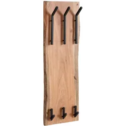 WANDGARDEROBE Akazie Massivholz Metall Modern 35,5x11x100 cm mit Naturkante