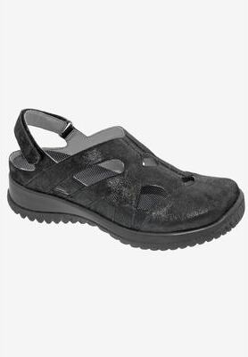 Women's Drew Smiles Flats by Drew in Black Leather (Size 6 1/2 M)