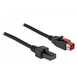 Delock USB-Stromkabel Pfostenstecker 4pol., PoweredUSB 24V Stecker 1.00 m Schwarz mit Pfostenstecker 85950