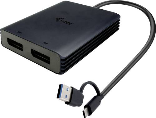 I-tec USB Adapter [1x USB-C, USB-A - 2x DisplayPort] USB-A/USB-C Dual 4K DP Video Ada