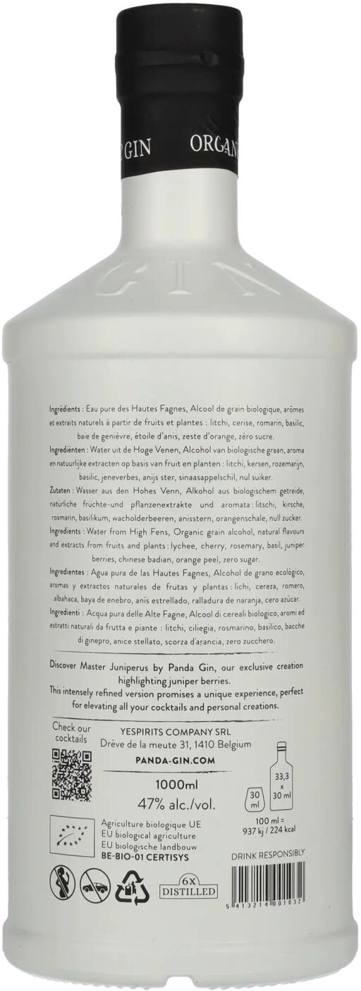Panda Master Juniperus Dry Gin Vintage 2025 47% Vol. 1l