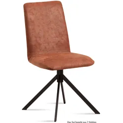 ESSZIMMERSTUHL (2er-Set) Dredi 47x92x60 Schwarz/Cognac