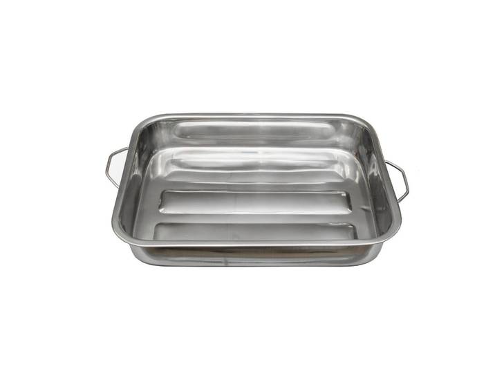 moHA! Bräter, Edelstahlfarben, Metall, - l, rechteckig, 28x5.5x37 cm, rostfrei, besonders hoher Rand, antihaftbeschichtet, Kochgeschirr, Töpfe, Bräter