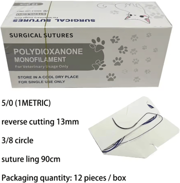 Inspire Picks Veterinary Absorbable PGA Suture Thread With Needle For Pet Surgical Training 5 0 Reverse Cutting