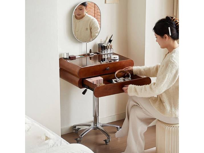 Coiffeuse de chambre nordique moderne haut de gamme au design raffiné, mobilier unique pour chambre, coiffeuse de maquillage