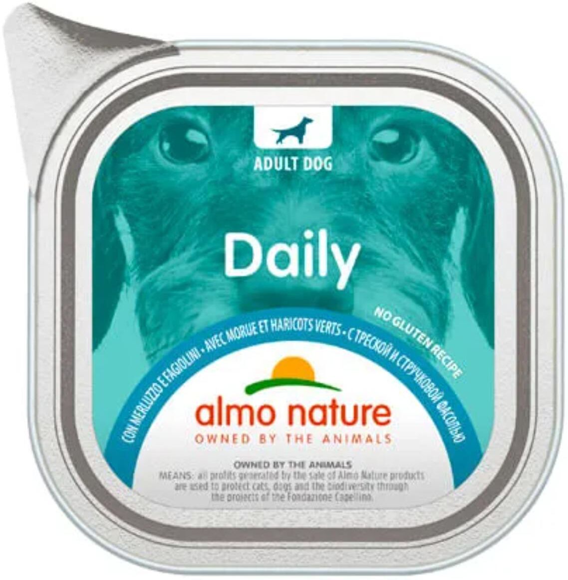 Kit Risparmio 18x300G Vaschette Almo Nature Dog Daily MERLUZZO E FAGIOLINI