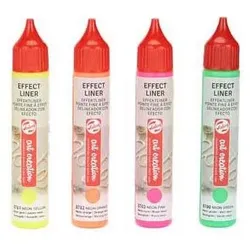 Royal Talens, Künstlerfarbe + Bastelfarbe, Effect Liner set Neon 4 x 28 ml (112 ml)