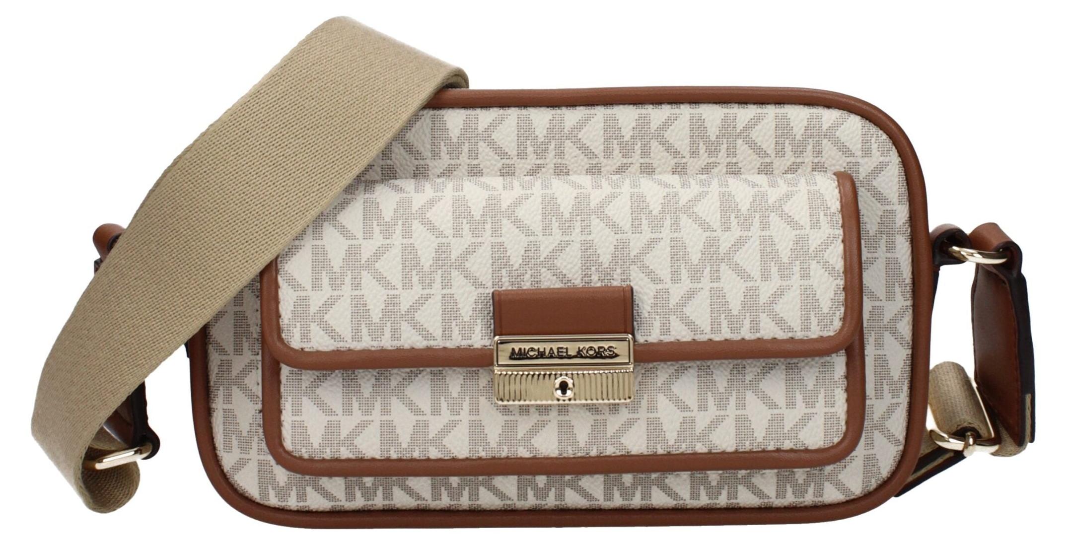 Michael Kors Bradshaw XS Camera Logo-Canvas vanille goldfarben