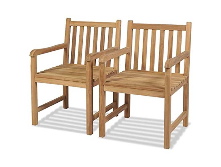 vidaXL Tuinstoelen 2 st massief teakhout