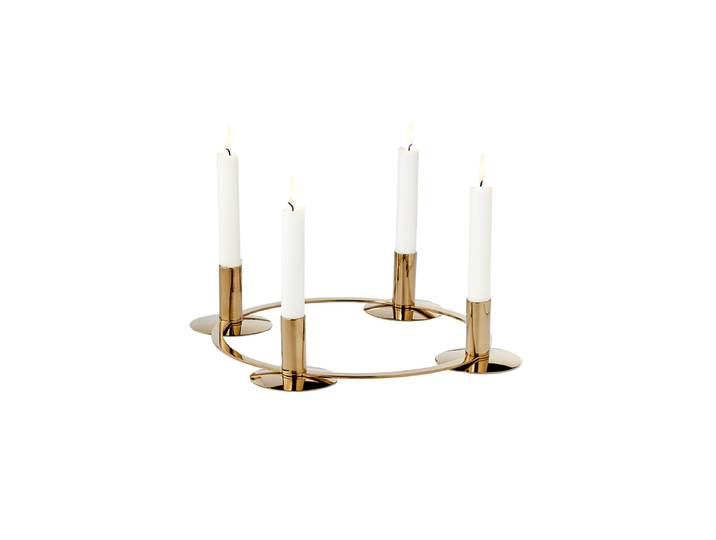 4-in-1 Design Adventskranz „La Serena“ aus Edelstahl PVD vergoldet Philippi