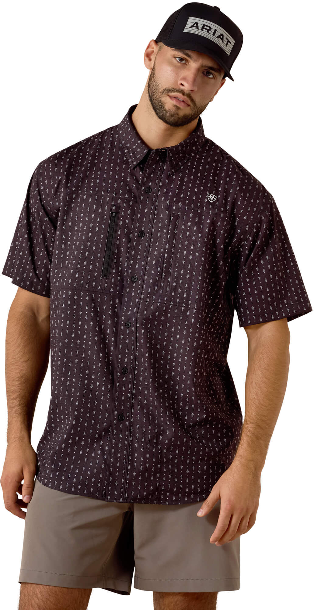 Men's Printed VentTEK Classic Fit Shirt in Black, Size: Large by Ariat
