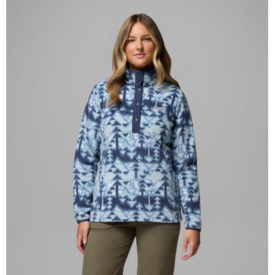 Fleecepullover COLUMBIA "Benton Springs Printed 1/2 Snap", Damen, Gr. XS (32), rainy day, sketchup, Obermaterial: 100% Polyester, Sweatshirts Fleecepullover, mit Halber Druckknopfverschluss, Langarm-Design, aus Nylon