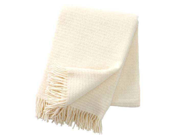 Klippan Yllefabrik Plaid en laine Ralph ivoire