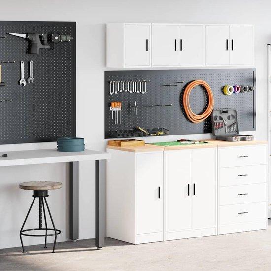 Famanu Garagenkasten Set - Praktische Aufbewahrungslösung - 30x51x85 cm - Weiß