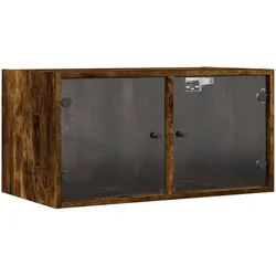 vidaXL Wandschrank mit Glastüren Räuchereiche 68,5x37x35 cm